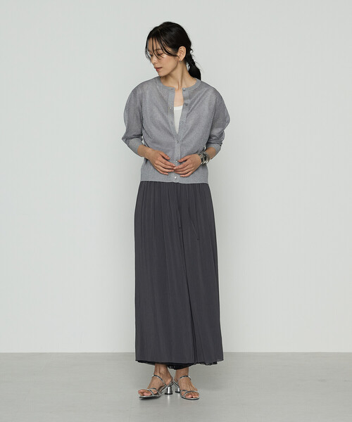 K.T KIYOKO TAKASE（キヨコタカセ）の「二重編みラメニット カーディガン（ニット/セーター・レディース・グレー/ブラック系その他・FREE）」の5枚目の写真