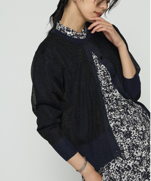 K.T KIYOKO TAKASE（キヨコタカセ）の「二重編みラメニット カーディガン（ニット/セーター・レディース・グレー/ブラック系その他・FREE）」の2枚目の写真