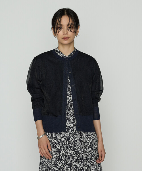 K.T KIYOKO TAKASE（キヨコタカセ）の「二重編みラメニット カーディガン（ニット/セーター・レディース・グレー/ブラック系その他・FREE）」の4枚目の写真