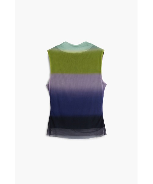 Desigual（デシグアル）の「グラデーションドレープが チュール重ねノースリーブトップス（Tシャツ/カットソー・レディース・レッド・S/XS/XL/L/M）」の2枚目の写真