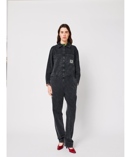 BOBO CHOSES(ボボショーズ)の「Denim zip-up jumpsuit(サロペット/オーバーオール・レディース・ダークグレー・S/M/L/XL/XS)」の1枚目の写真