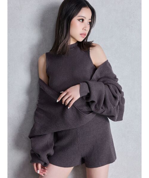 極美品 希少 genten ゲンテン 鍵あみニット ロングジレベスト 羽織り HUG.U カーディガン サマーニット 涼しげ 荷 レディース ジレ