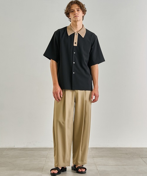 UNITED TOKYO（ユナイテッドトウキョウ）の「バイカラーニットドッキングシャツ（シャツ/ブラウス・メンズ・ブラウン/ブラック・1/2）」の16枚目の写真