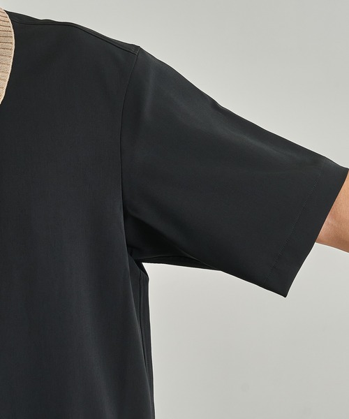 UNITED TOKYO（ユナイテッドトウキョウ）の「バイカラーニットドッキングシャツ（シャツ/ブラウス・メンズ・ブラウン/ブラック・1/2）」の7枚目の写真