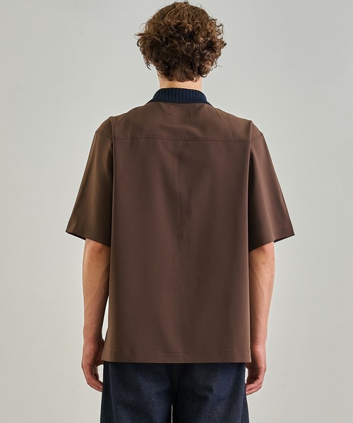 UNITED TOKYO（ユナイテッドトウキョウ）の「バイカラーニットドッキングシャツ（シャツ/ブラウス・メンズ・ブラウン/ブラック・1/2）」の13枚目の写真