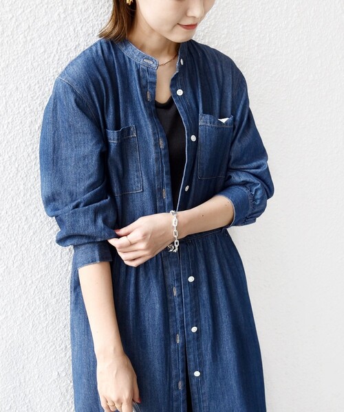 セール】〈洗濯機可能〉ライトオンス デニム ウエスト 切替 ワンピース