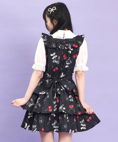 Secret Honey（シークレットハニー）の「リボン×チェリープリントワンピース（ワンピース・レディース・ワインレッド/ブラック・MEDIUM）」の6枚目の写真