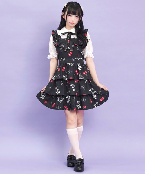 Secret Honey（シークレットハニー）の「リボン×チェリープリントワンピース（ワンピース・レディース・ワインレッド/ブラック・MEDIUM）」の7枚目の写真