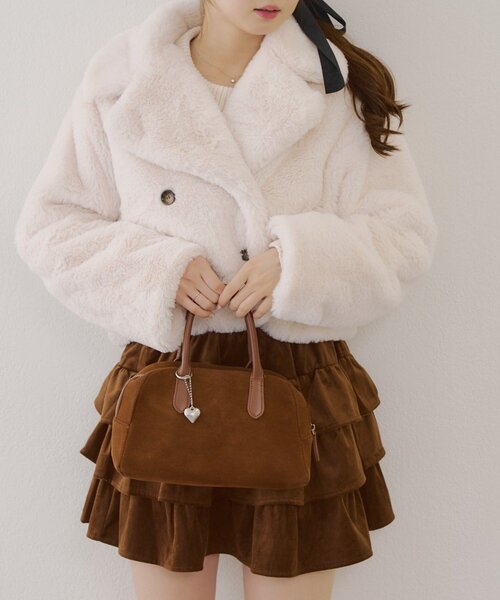 ラビット風ファーショートジャケット（その他アウター）｜Another