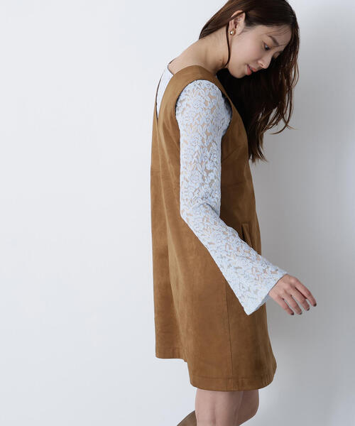 NATURAL BEAUTY BASIC（ナチュラルビューティーベーシック）の「◇フェイクスエードミニジャンスカ（ジャンパースカート・レディース・ブルー/キャメル/チャコールグレー・SMALL/MEDIUM）」の11枚目の写真