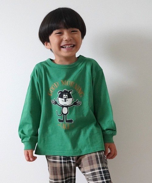 SKAPE(エスケープ)の「プチプリロンT(Tシャツ/カットソー・キッズ・ベージュ/パープル/イエロー/レッド/グレー/ブラック/ホワイト/ブルー/グリーン/アイボリー・90cm/110cm/100cm/120cm/130cm/80cm)」の6枚目の写真