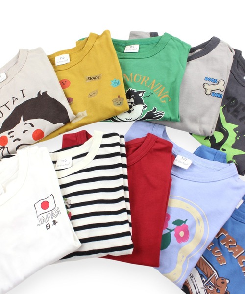 SKAPE(エスケープ)の「プチプリロンT(Tシャツ/カットソー・キッズ・ベージュ/パープル/イエロー/レッド/グレー/ブラック/ホワイト/ブルー/グリーン/アイボリー・90cm/110cm/100cm/120cm/130cm/80cm)」の11枚目の写真