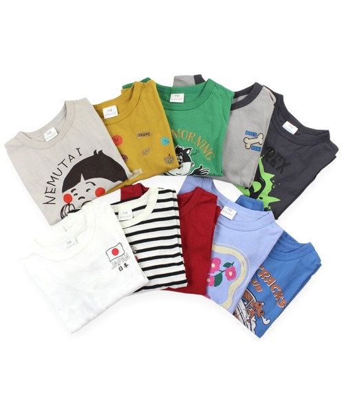 SKAPE(エスケープ)の「プチプリロンT(Tシャツ/カットソー・キッズ・ベージュ/パープル/イエロー/レッド/グレー/ブラック/ホワイト/ブルー/グリーン/アイボリー・90cm/110cm/100cm/120cm/130cm/80cm)」の12枚目の写真