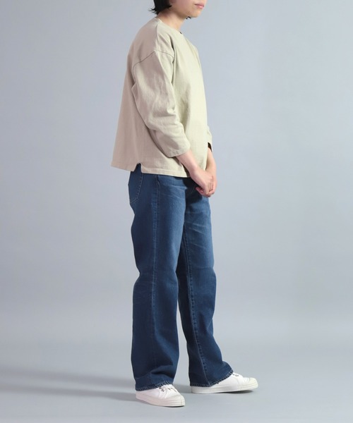 OMNIGOD（オムニゴッド）の「[OMNIGOD womens / オムニゴッド] 8/天竺 ボートネックマニッシュシャツ（Tシャツ/カットソー・レディース・アッシュグレー/アイボリー/ブラック/ベージュ・FREE）」の6枚目の写真