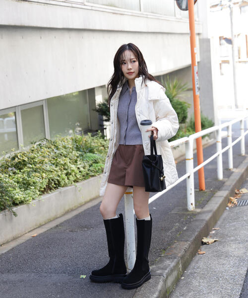 FREE'S MART（フリーズマート）の「◆ウエストドロストキルティングコート（その他アウター・レディース・ホワイト/ブラック・SMALL/MEDIUM）」の15枚目の写真