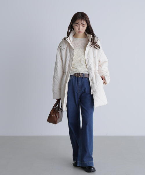 FREE'S MART（フリーズマート）の「◆ウエストドロストキルティングコート（その他アウター・レディース・ホワイト/ブラック・SMALL/MEDIUM）」の21枚目の写真