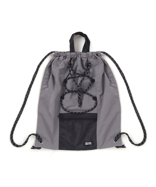WASK(ワスク)の「メッシュポケットドローコードナップサック(バックパック/リュック・キッズ・グレー/ブラック・FREE)」の9枚目の写真