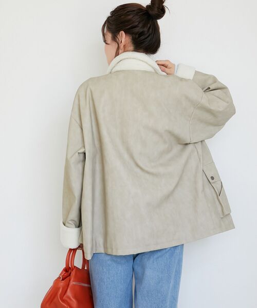 le.coeur blanc(ルクールブラン)の「《WEB限定アイテム》ヴィンテージライクボアカラーブルゾン(ブルゾン・レディース・ブラウン/ベージュ/ブラック・38)」の12枚目の写真