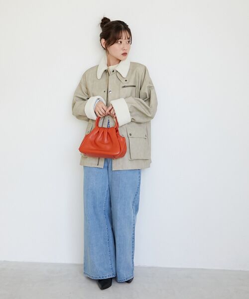 le.coeur blanc(ルクールブラン)の「《WEB限定アイテム》ヴィンテージライクボアカラーブルゾン(ブルゾン・レディース・ブラウン/ベージュ/ブラック・38)」の15枚目の写真