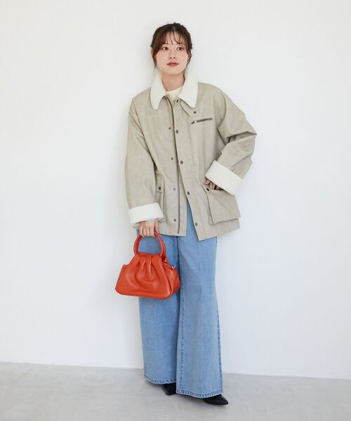 le.coeur blanc(ルクールブラン)の「《WEB限定アイテム》ヴィンテージライクボアカラーブルゾン(ブルゾン・レディース・ブラウン/ベージュ/ブラック・38)」の16枚目の写真