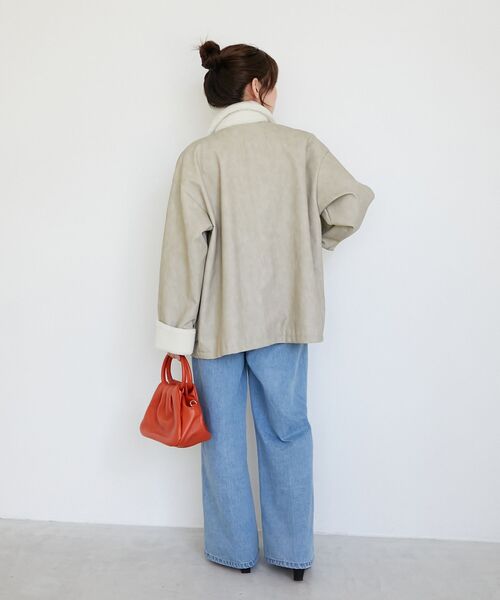 le.coeur blanc(ルクールブラン)の「《WEB限定アイテム》ヴィンテージライクボアカラーブルゾン(ブルゾン・レディース・ブラウン/ベージュ/ブラック・38)」の19枚目の写真