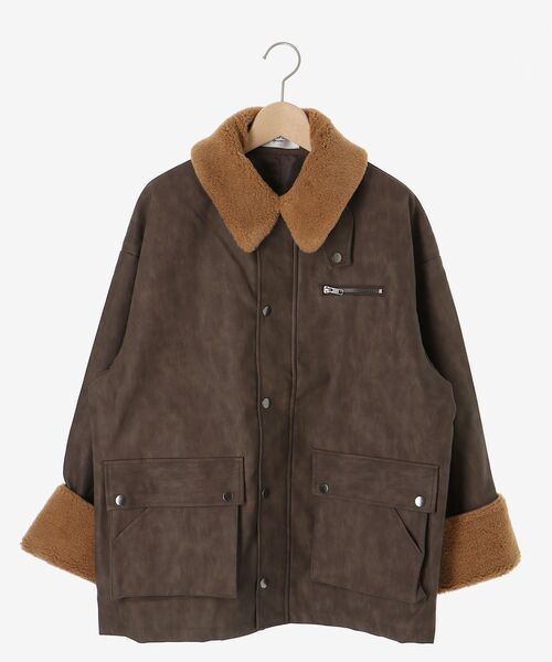 le.coeur blanc(ルクールブラン)の「《WEB限定アイテム》ヴィンテージライクボアカラーブルゾン(ブルゾン・レディース・ブラウン/ベージュ/ブラック・38)」の20枚目の写真