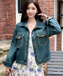 2ly2（トゥーリートゥー）の「ゆったりシルエットのデニムジャケット（その他アウター）」