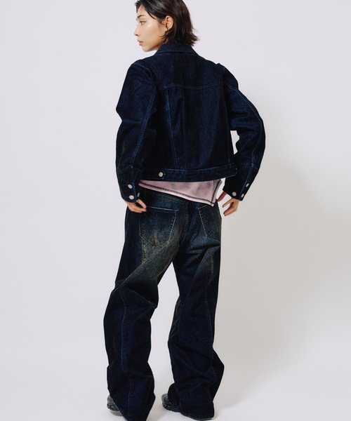 atmos pink(アトモスピンク)の「atmos pink Flocky Denim Pants / アトモス ピンク フロッキー デニム パンツ(デニムパンツ・レディース・ブロンズ/ネイビー・S/M)」の6枚目の写真