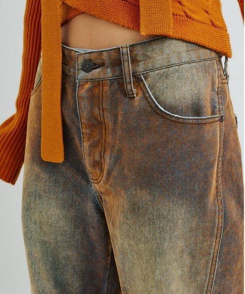 atmos pink(アトモスピンク)の「atmos pink Flocky Denim Pants / アトモス ピンク フロッキー デニム パンツ(デニムパンツ・レディース・ブロンズ/ネイビー・S/M)」の8枚目の写真