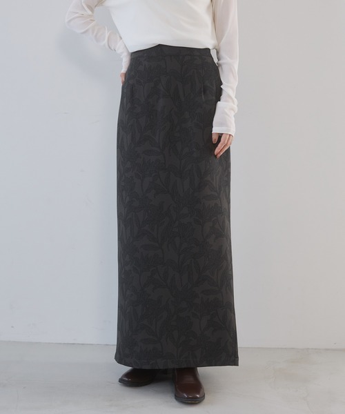 hunch(ハンチ)の「花柄プリント ナロースカート(スカート・レディース・ブラウン系その他/グレー系その他/ベージュ系その他・FREE)」の1枚目の写真