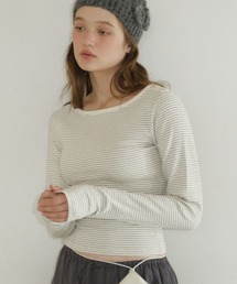 GIUNON | boat neck border long-t / ボートネックボーダーロンT(Tシャツ/カットソー)