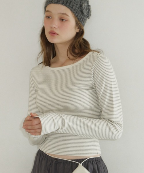 boat neck border long-t / ボートネックボーダーロンT（Tシャツ