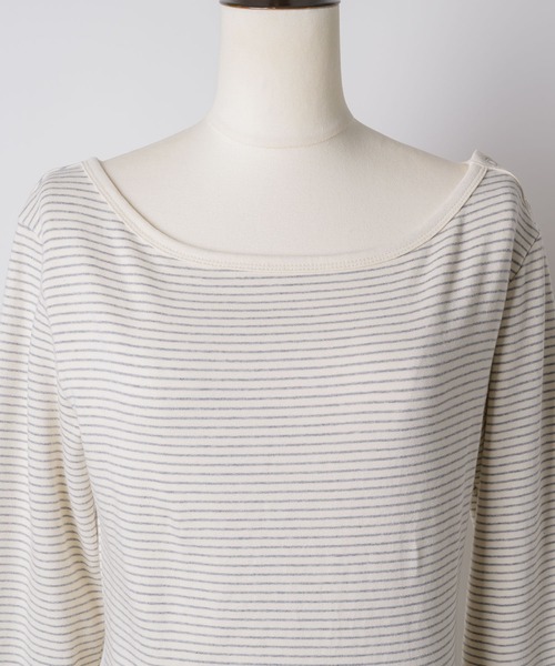 GIUNON（ジウノン）の「boat neck border long-t / ボートネックボーダーロンT（Tシャツ/カットソー・レディース・ピンク/グレー/ブラック・FREE）」の17枚目の写真