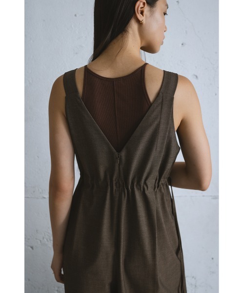 STYLEMIXER（スタイルミキサー）の「サイドギャザーワイドロンパース（つなぎ/オールインワン・レディース・ブラウン/ブラック/ライトベージュ・SMALL/MEDIUM）」の19枚目の写真