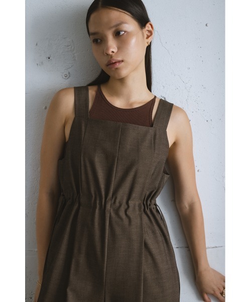 STYLEMIXER（スタイルミキサー）の「サイドギャザーワイドロンパース（つなぎ/オールインワン・レディース・ブラウン/ブラック/ライトベージュ・SMALL/MEDIUM）」の21枚目の写真