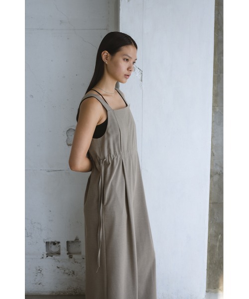 STYLEMIXER（スタイルミキサー）の「サイドギャザーワイドロンパース（つなぎ/オールインワン・レディース・ブラウン/ブラック/ライトベージュ・SMALL/MEDIUM）」の7枚目の写真