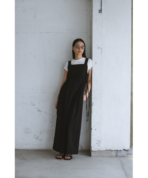 STYLEMIXER（スタイルミキサー）の「サイドギャザーワイドロンパース（つなぎ/オールインワン・レディース・ブラウン/ブラック/ライトベージュ・SMALL/MEDIUM）」の11枚目の写真