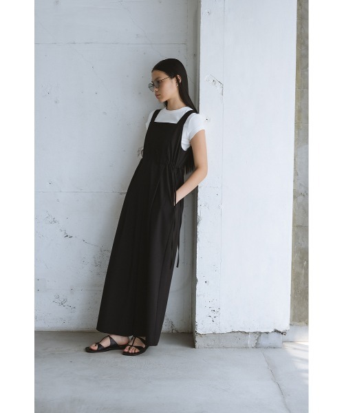 STYLEMIXER（スタイルミキサー）の「サイドギャザーワイドロンパース（つなぎ/オールインワン・レディース・ブラウン/ブラック/ライトベージュ・SMALL/MEDIUM）」の12枚目の写真