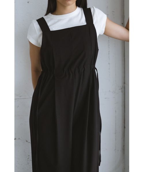 STYLEMIXER（スタイルミキサー）の「サイドギャザーワイドロンパース（つなぎ/オールインワン・レディース・ブラウン/ブラック/ライトベージュ・SMALL/MEDIUM）」の14枚目の写真