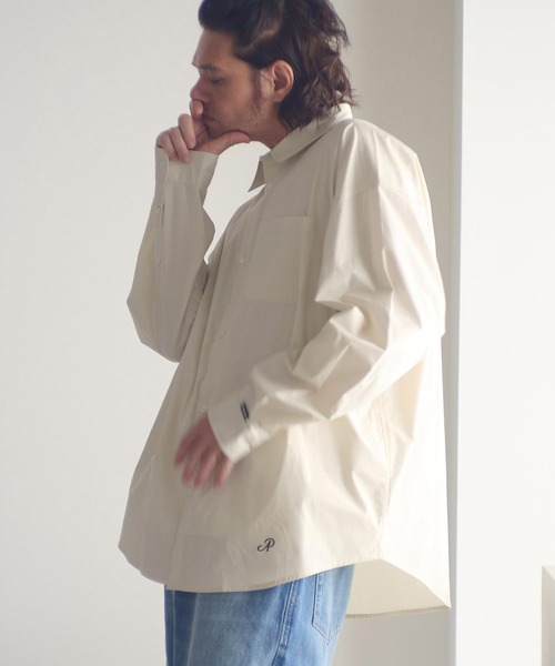ADAM PATEK(アダムパテック)の「ms6232-James Fabric typewriter shirt シャツ(AP2525006)(シャツ/ブラウス・メンズ・ホワイト/ブラック/ベージュ・1/2)」の3枚目の写真