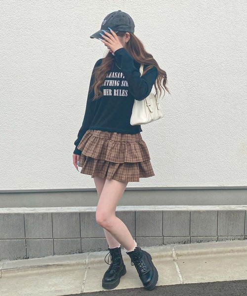 frunco（フランコ）の「チェックティアードスカート（スカート・レディース・ブラウン/ブラック・MEDIUM）」の8枚目の写真