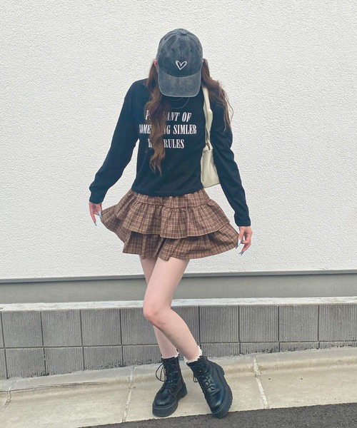 frunco（フランコ）の「チェックティアードスカート（スカート・レディース・ブラウン/ブラック・MEDIUM）」の9枚目の写真