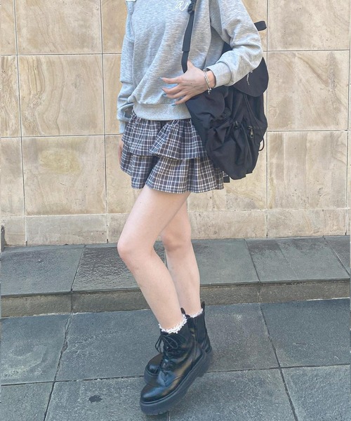 frunco（フランコ）の「チェックティアードスカート（スカート・レディース・ブラウン/ブラック・MEDIUM）」の14枚目の写真