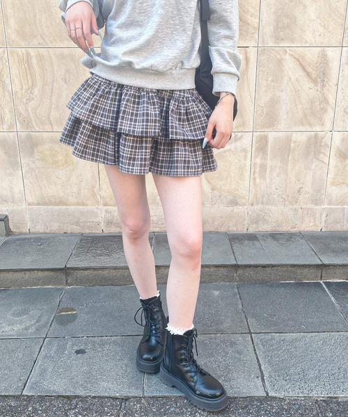 frunco（フランコ）の「チェックティアードスカート（スカート・レディース・ブラウン/ブラック・MEDIUM）」の17枚目の写真