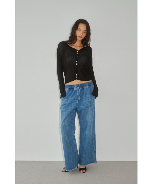 ALEXIA STAM（アリシアスタン）の「Sheer Knit Cardigan /シアーカーディガン（カーディガン/ボレロ・レディース・ブラック/モカ/ライトグレー系・FREE）」の14枚目の写真