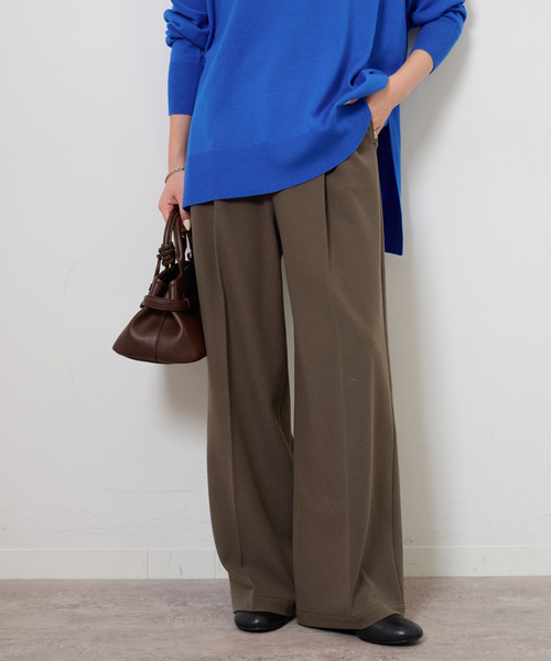 JOURNAL STANDARD relume（ジャーナルスタンダード　レリューム）の「《一部WEB限定追加 / 新色》2WAYストレッチワイドパンツ（スラックス・レディース・ブラック/ブラウン/ブラック系その他・38/36）」の5枚目の写真