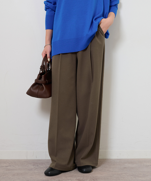 JOURNAL STANDARD relume（ジャーナルスタンダード　レリューム）の「《一部WEB限定追加 / 新色》2WAYストレッチワイドパンツ（スラックス・レディース・ブラック/ブラウン/ブラック系その他・38/36）」の6枚目の写真