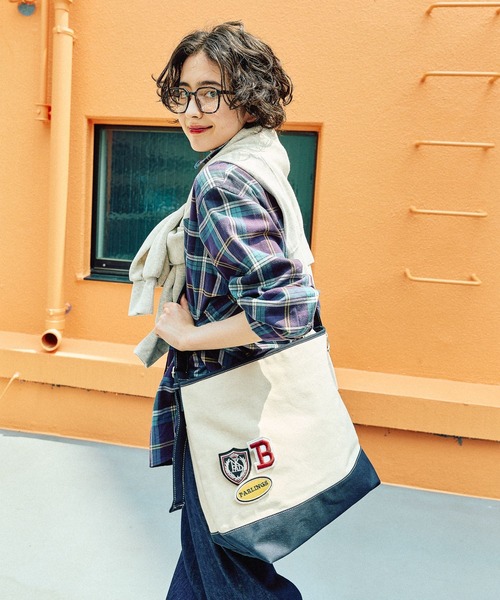 セール】オリジナルワッペンキャンバスショルダーバッグ（ショルダー