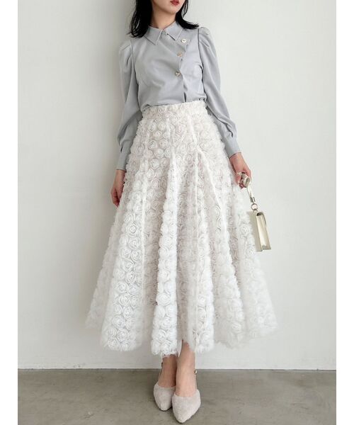 dazzlin（ダズリン）の「モチーフボリュームフレアスカート（スカート・レディース・ホワイト/チャコールグレー/パープル・SMALL/MEDIUM）」の22枚目の写真