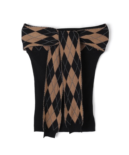 M DOLLY(エムドリー)の「argyle grazia knit set tops/アーガイルグラツィアニットセットアップ(アンサンブル・レディース・ブラック/グレー・FREE)」の14枚目の写真